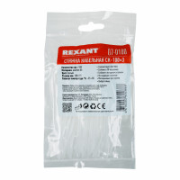 Стяжки кабельные 100х2,5мм, белые REXANT (уп. 100шт.)